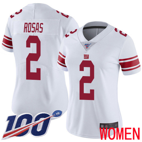 Women New York Giants #2 Aldrick Rosas White Vapor Untouchable Limited Player 100th Season Football NFL Jersey->youth nfl jersey->Youth Jersey